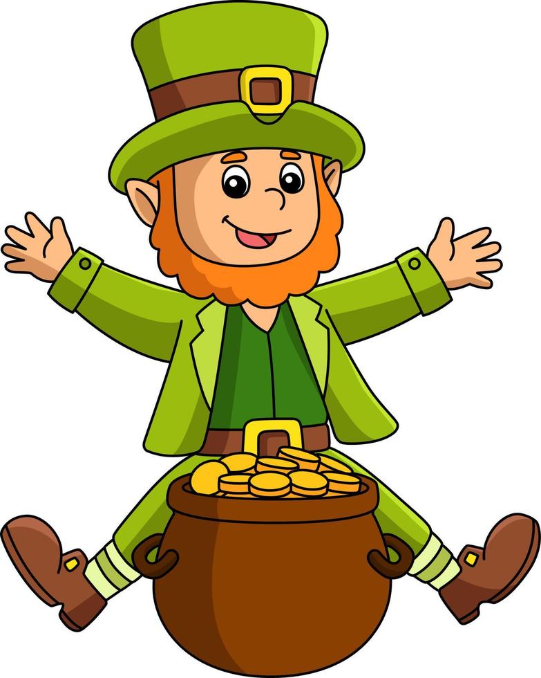 vetor de clipart dos desenhos animados de duende do dia de são patrício