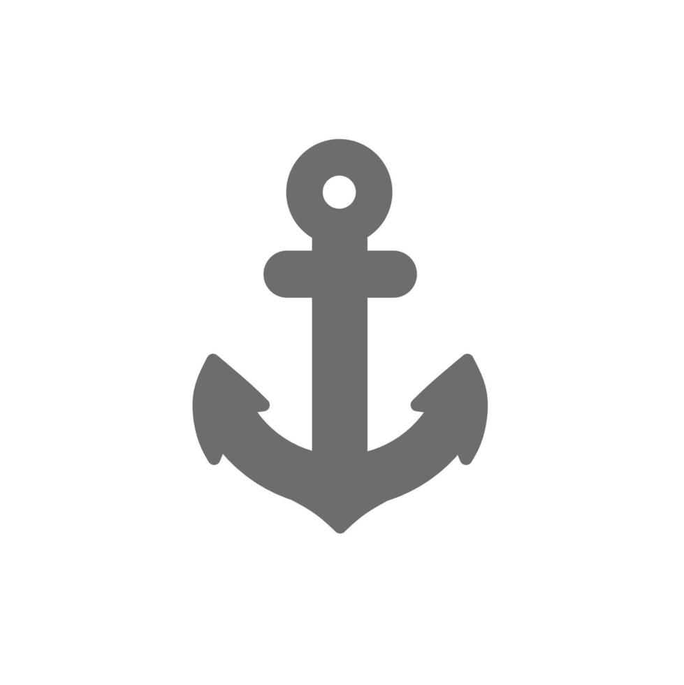 ícone de vetor de âncora. navio âncora símbolo de design plano em um fundo branco.