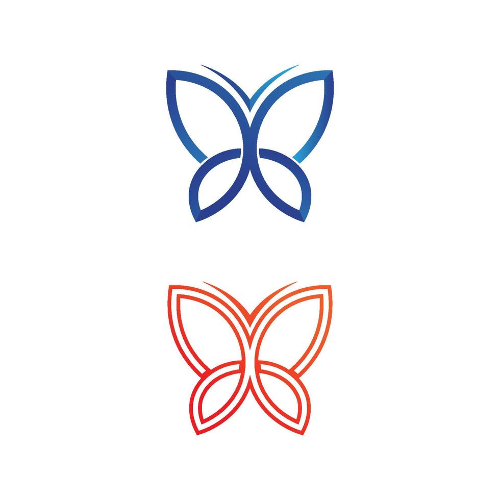 borboleta e ícone conceitual simples, colorido de beleza. logotipo. ilustração vetorial vetor