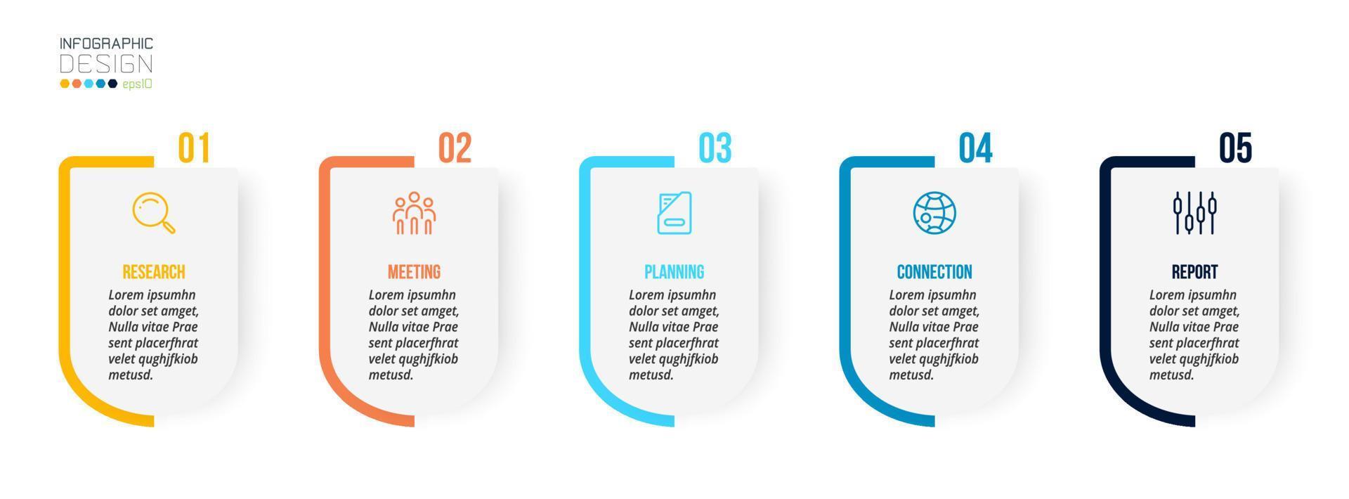 infográfico modelo conceito de negócio com passo. vetor