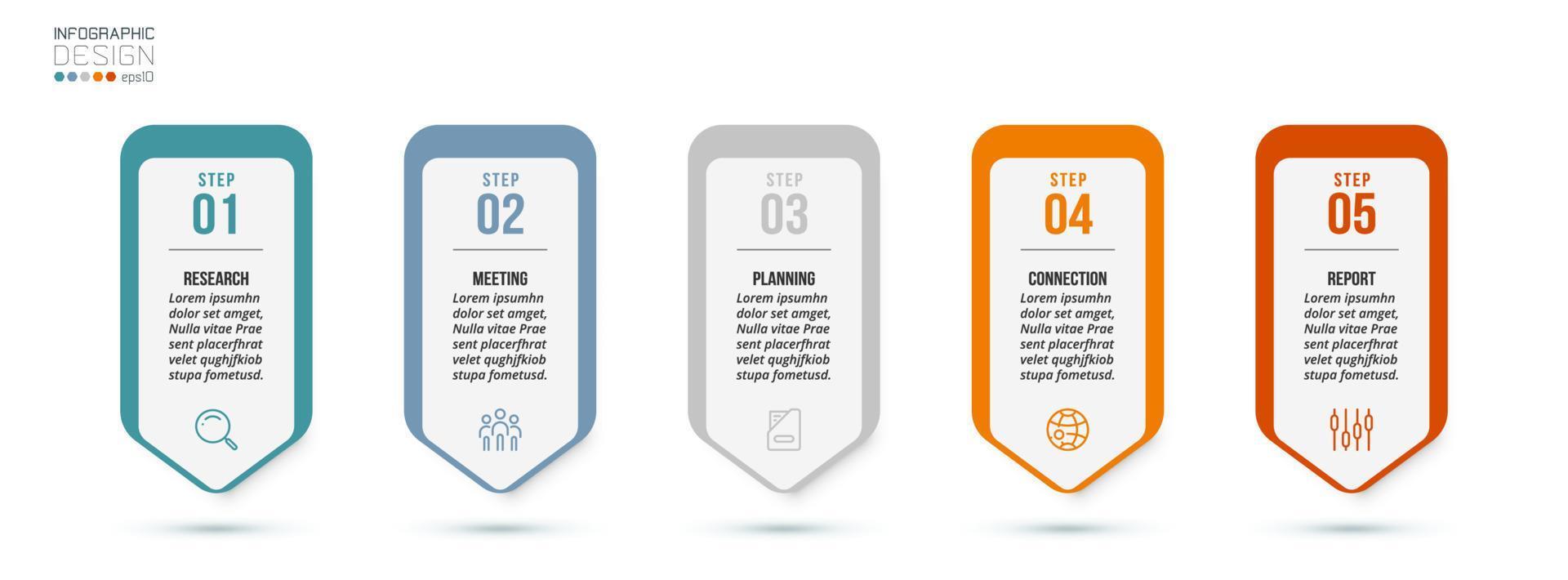 infográfico modelo conceito de negócio com passo. vetor