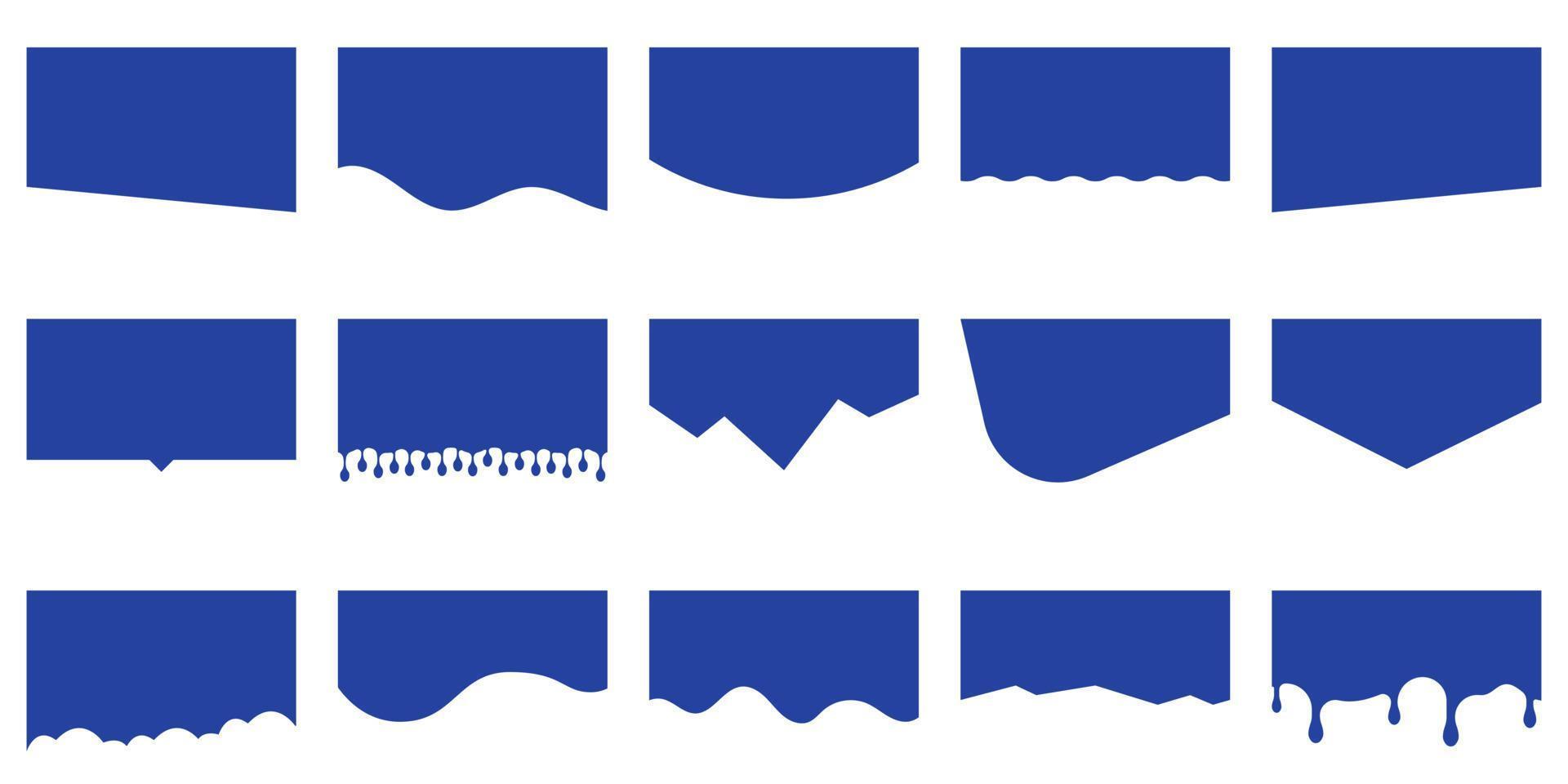 linhas curvas, gotas, coleção de ondas de elemento de design abstrato para site de página superior e inferior. modelo de formas de divisores modernos para conjunto de pictogramas do site. ilustração vetorial isolado. vetor