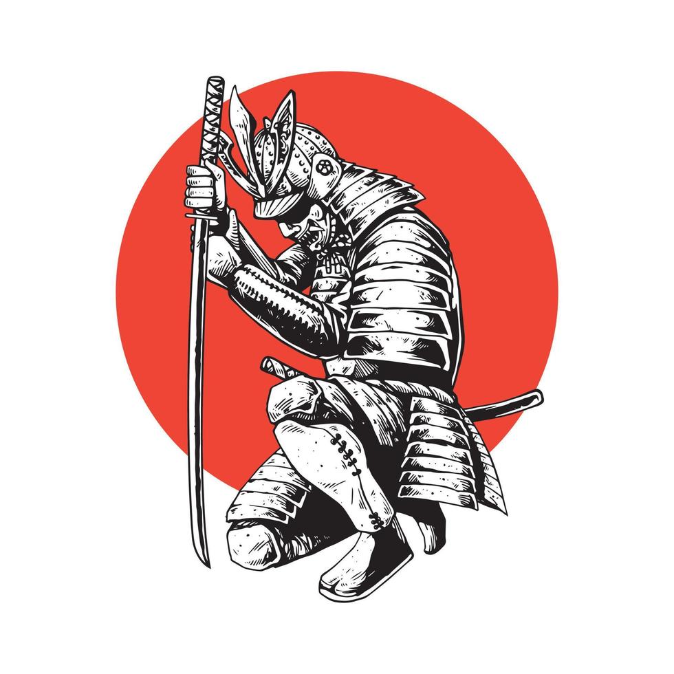 conceito de ilustração de samurai vetor