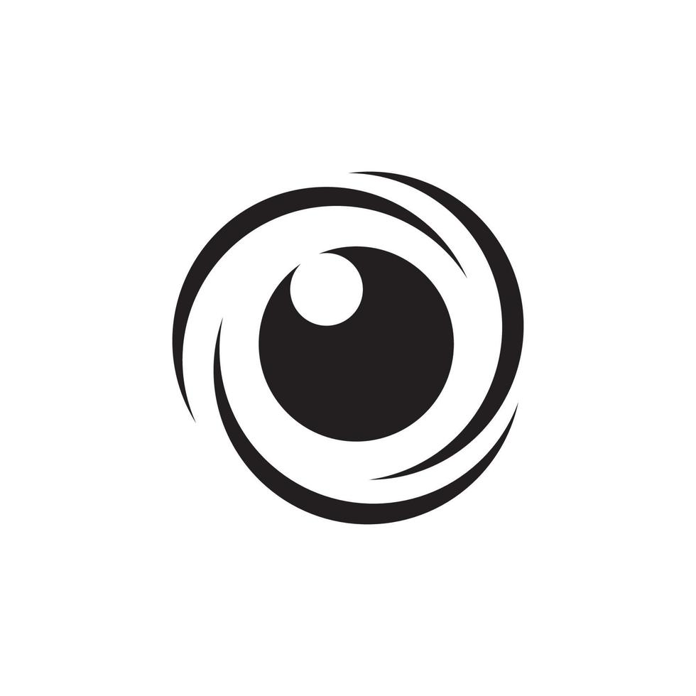 design de logotipo preto de olho de forma geométrica, ilustração de ícone de símbolo gráfico vetorial ideia criativa vetor