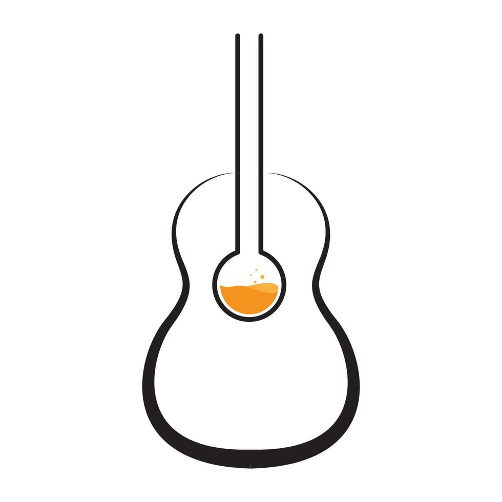 guitarra laboratório logotipo símbolo vetor ícone ilustração design gráfico