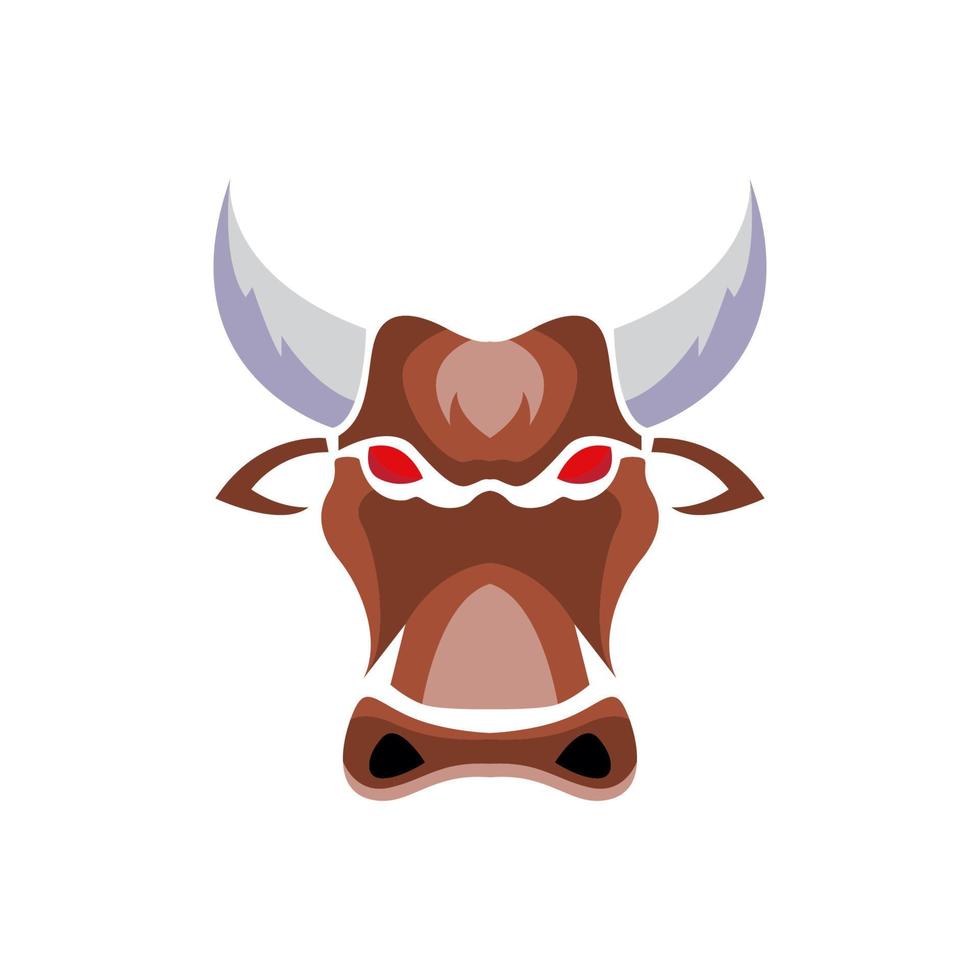 design de logotipo de cor marrom abstrato de vaca cabeça, ilustração de ícone de símbolo gráfico vetorial ideia criativa vetor
