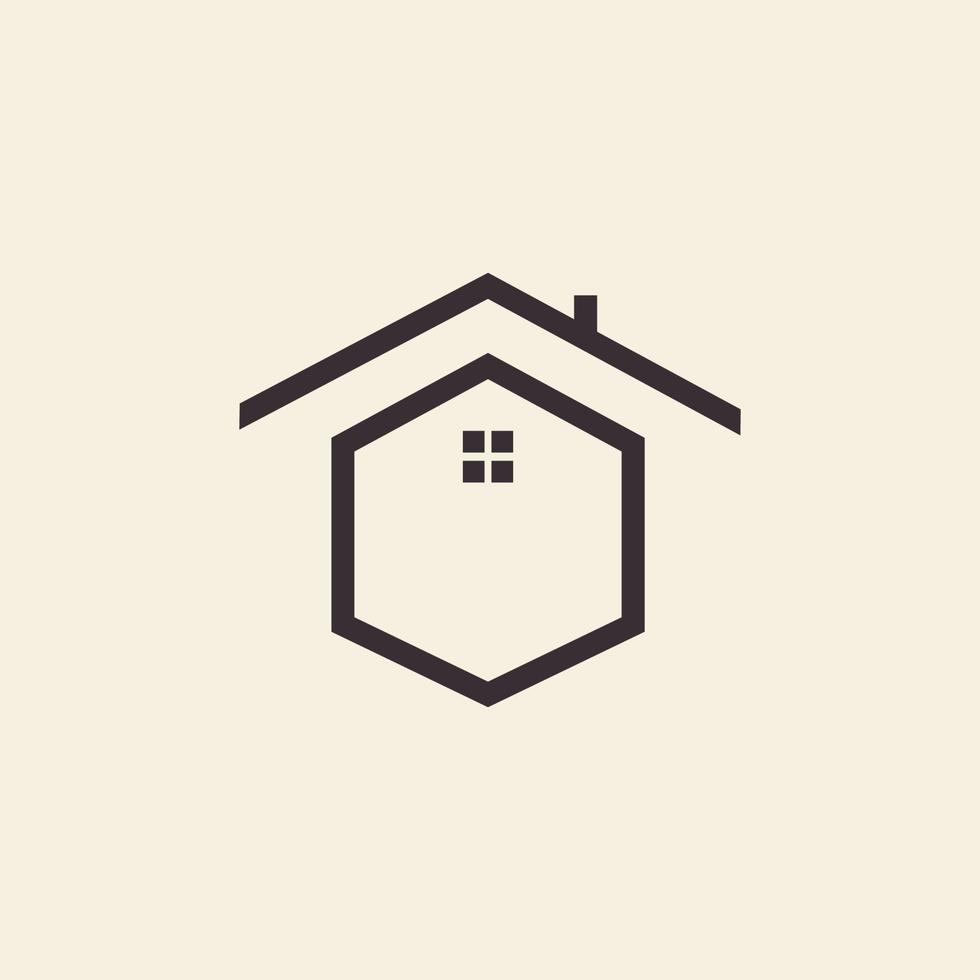 hipster hexágono casa logotipo design vetor gráfico símbolo ícone ilustração ideia criativa