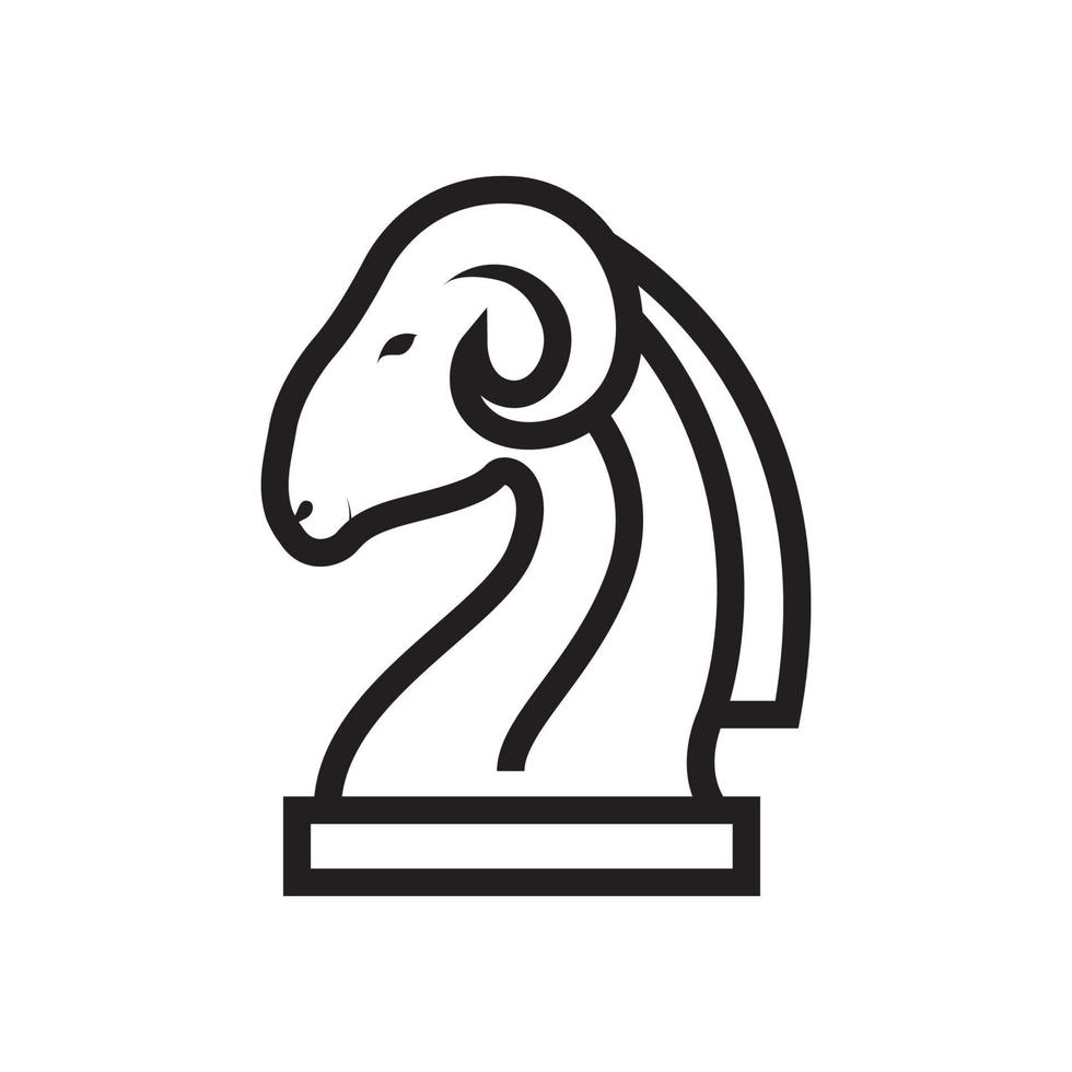 troféu com design de logotipo de cabeça de cabra, ilustração de ícone de símbolo gráfico vetorial ideia criativa vetor