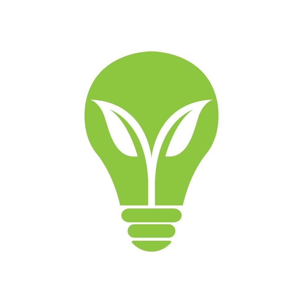 lâmpada com design de logotipo de crescimento de folha de planta, ilustração de ícone de símbolo gráfico vetorial ideia criativa vetor