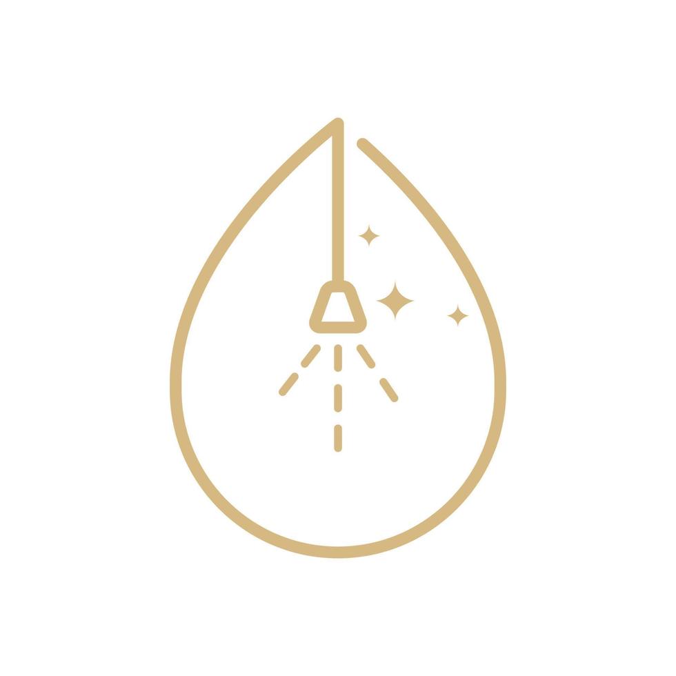 banho de chuveiro com design de logotipo de linha de água de gota vetor gráfico símbolo ícone ilustração ideia criativa