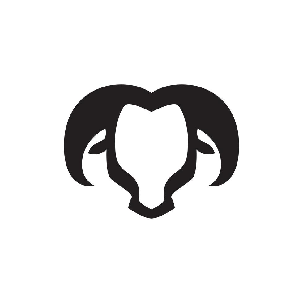 forma moderna de design de logotipo de cabeça de cabra, ilustração de ícone de símbolo gráfico vetorial ideia criativa vetor