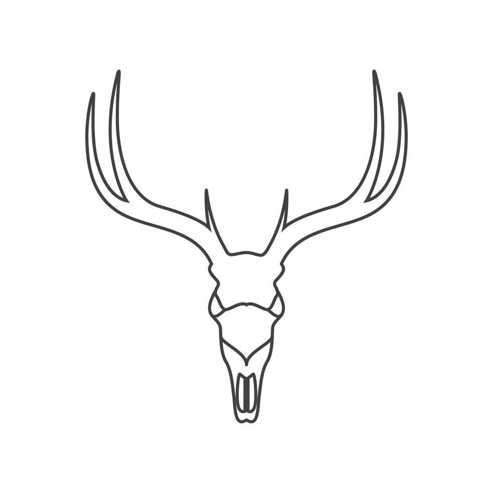 design de logotipo hipster de crânio de veado de linha, ideia criativa de ilustração de ícone de símbolo gráfico vetorial vetor