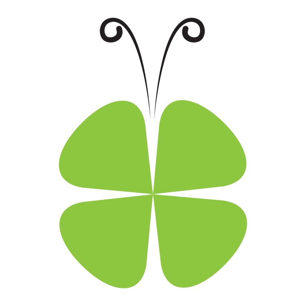 folha verde com design de logotipo em forma de borboleta vetor ícone símbolo ilustração gráfica