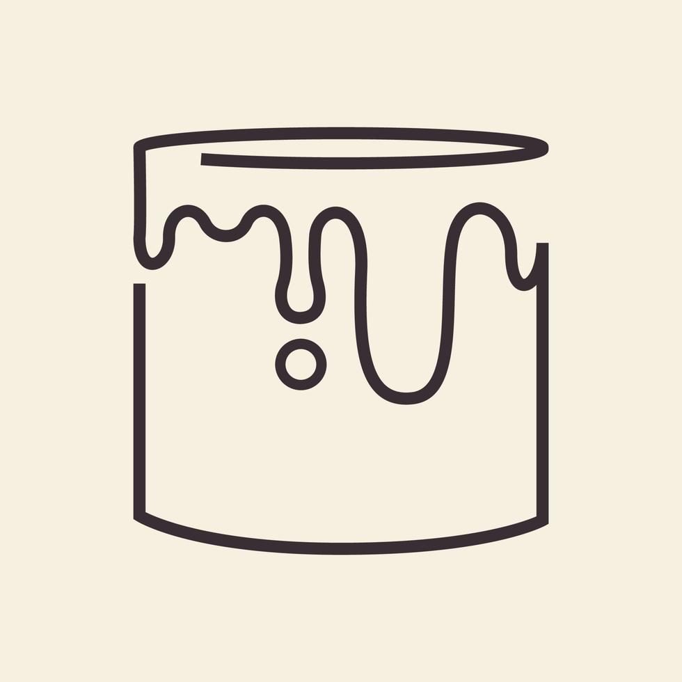 balde com design de logotipo de pintura hipster, ideia criativa de ilustração de ícone de símbolo gráfico vetorial vetor