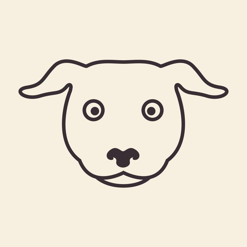 desenhos animados linhas fofas cão chocado design de logotipo vetor ícone símbolo ilustração gráfica