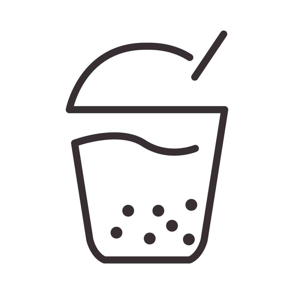bebida de gelo fresco boba linhas hipster logotipo símbolo vetor ícone ilustração design gráfico