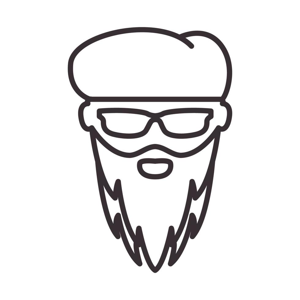 linhas homem artista com barba logotipo símbolo vetor ícone ilustração design gráfico