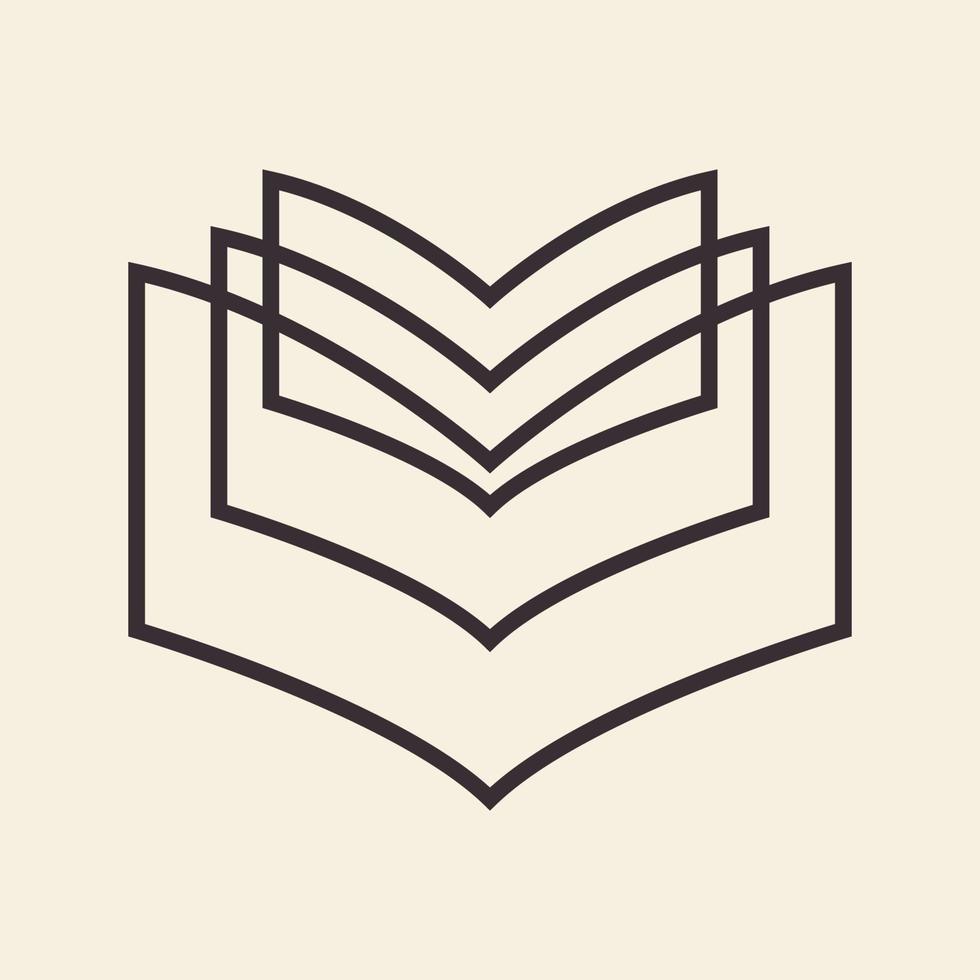 design de logotipo de educação aberta de livro hipster, ilustração de ícone de símbolo gráfico vetorial ideia criativa vetor