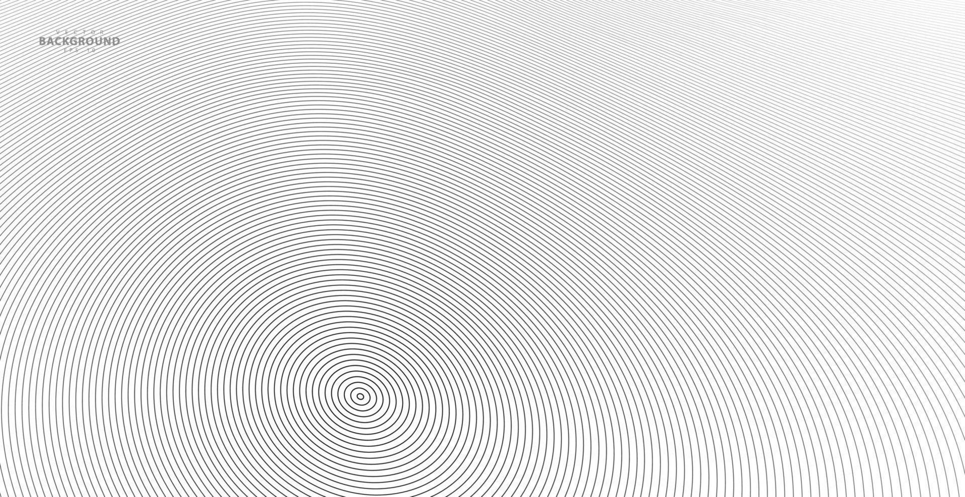 círculo concêntrico. ilustração para onda sonora. padrão de linha de círculo abstrato. gráfico preto e branco vetor