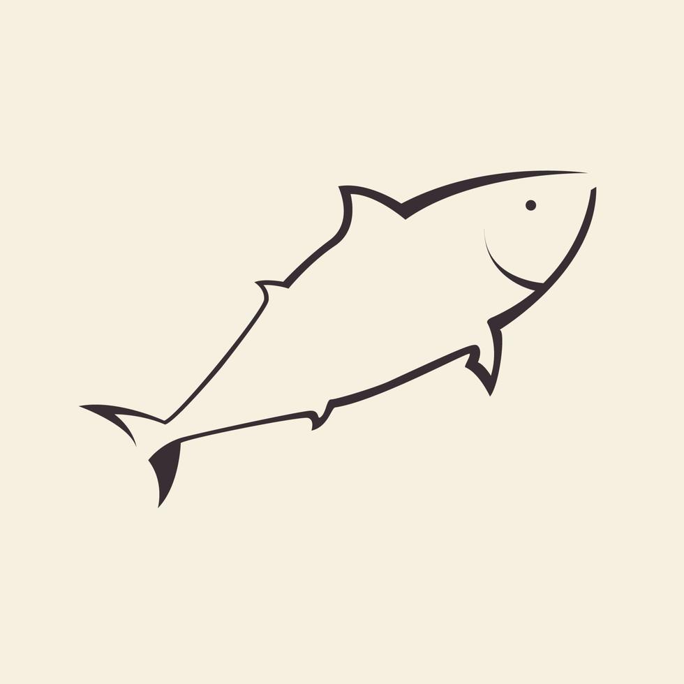 linhas de forma moderna comida de peixe mar logotipo design vetor ícone símbolo ilustração