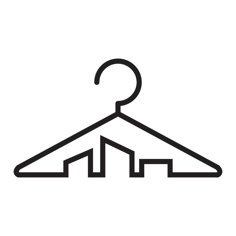 pano de linhas com logotipo de construção de cidade símbolo vetor ícone ilustração design gráfico