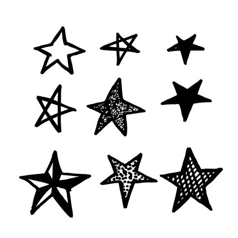 Mão desenhada ícone de estrela Doodle vetor