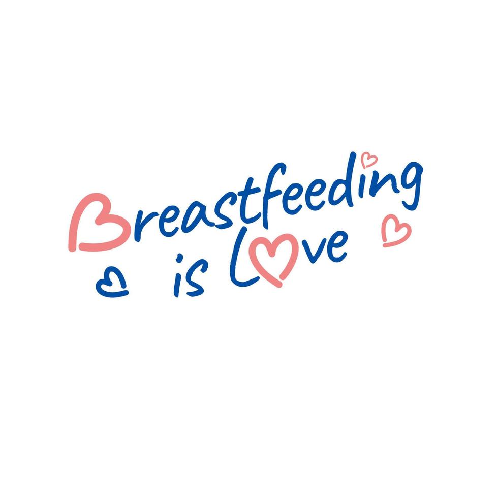 amamentação é logotipo de amor em estilo de linha. ilustração gráfica vetorial. cartaz de amor de maternidade. logotipo de tipografia. prevenção médica vetor