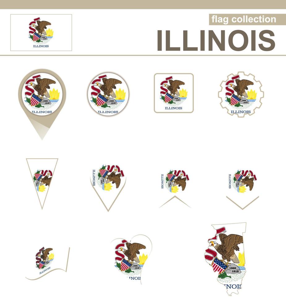 coleção de bandeiras de Illinois vetor