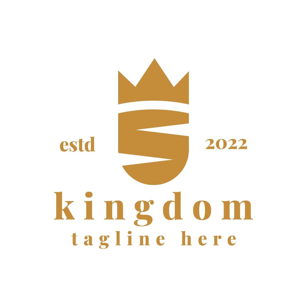 design do logotipo do escudo do reino da letra s vetor