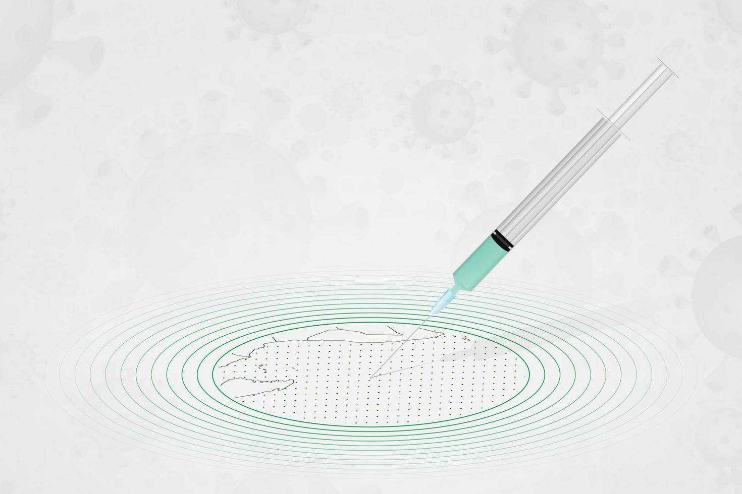 conceito de vacinação de seychelles, injeção de vacina no mapa de seychelles. vacina e vacinação contra coronavírus, covid-19. vetor