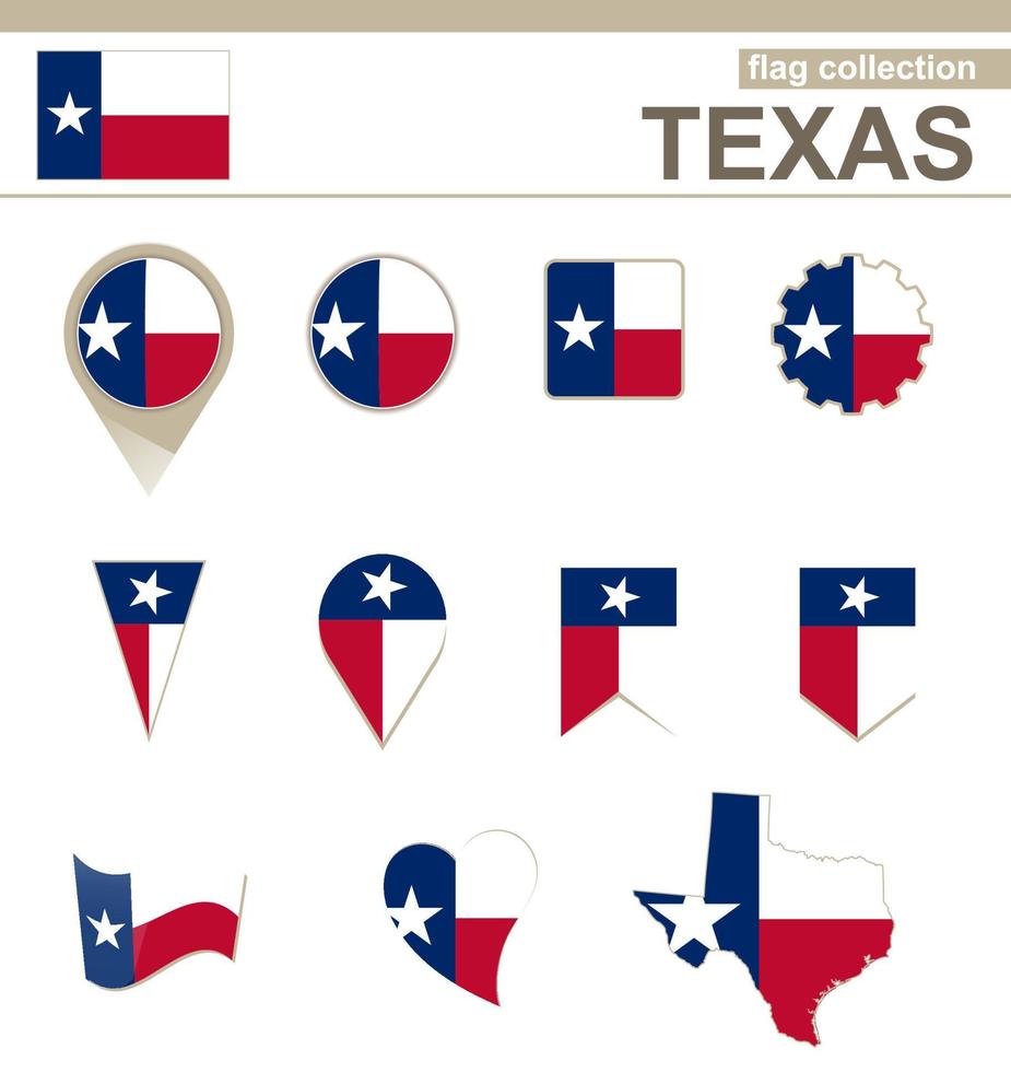 coleção de bandeiras do texas vetor