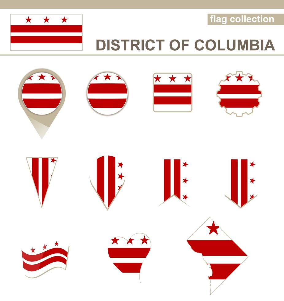 coleção de bandeiras do distrito de columbia vetor