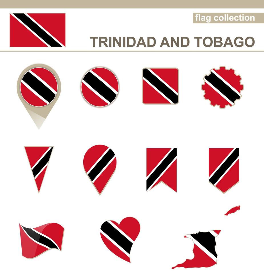 coleção de bandeiras de trinidad e tobago vetor