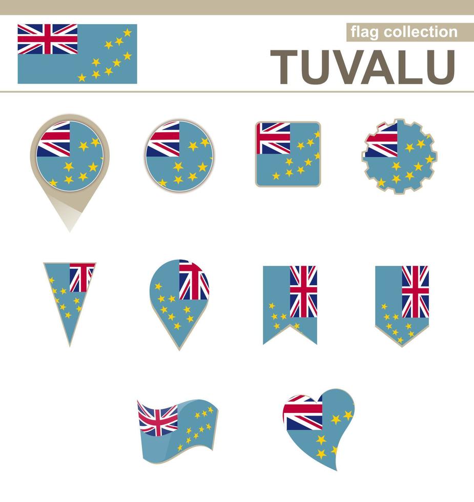 coleção de bandeiras tuvalu vetor