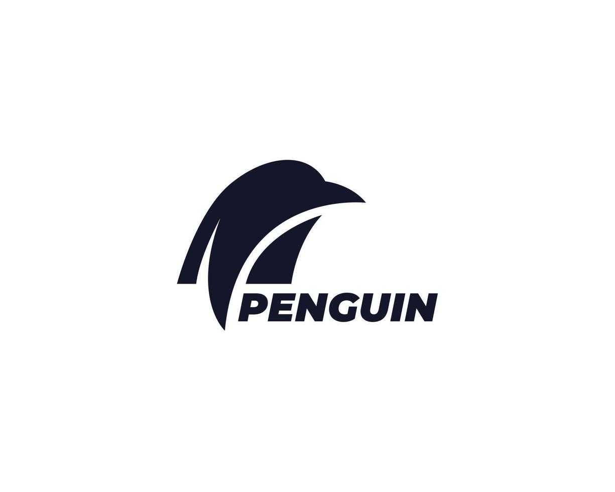 modelo de design de logotipo de pinguim silhueta preta. ilustração vetorial vetor