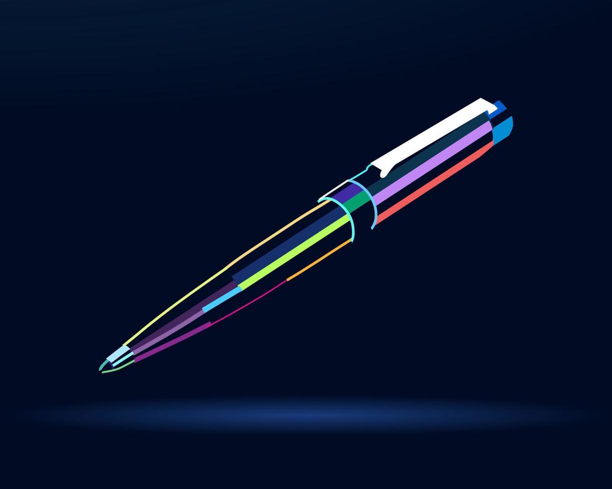 caneta esferográfica abstrata, caneta-tinteiro, caneta esferográfica, desenho colorido. ilustração vetorial de tintas vetor
