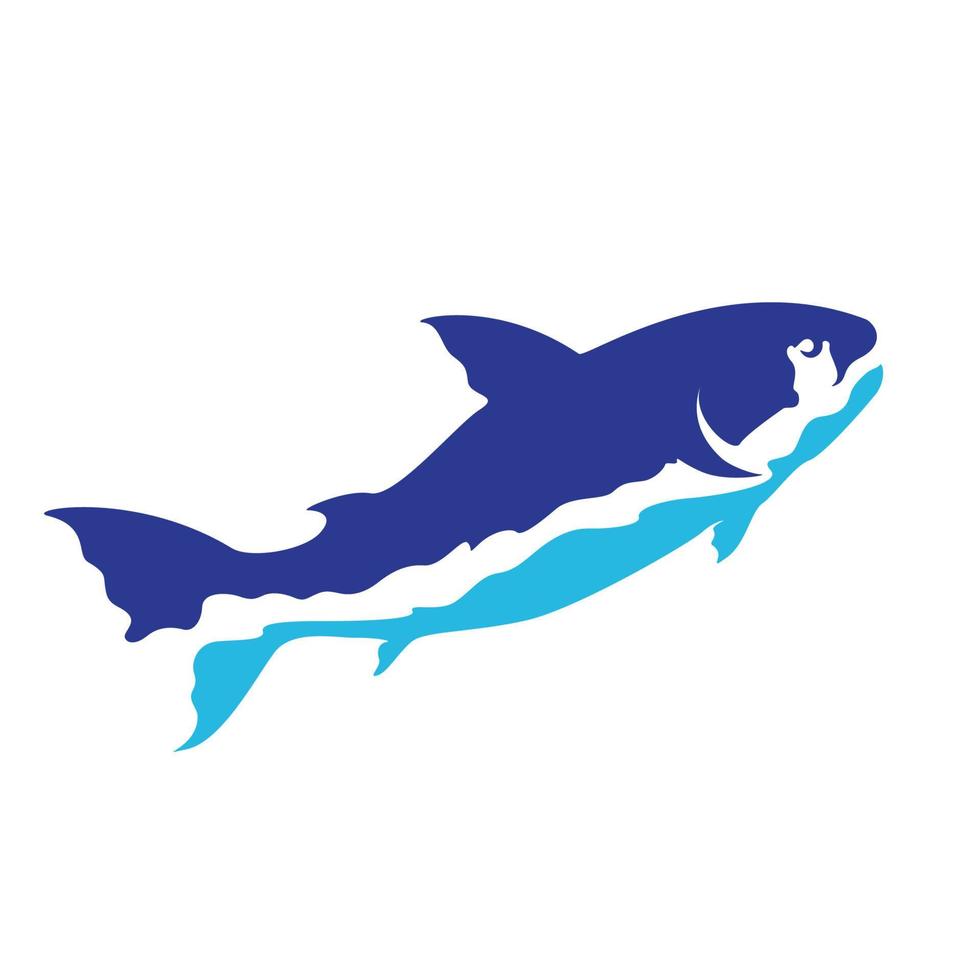 ilustração de símbolo de ícone de vetor de design de logotipo de peixe salmão de cor moderna