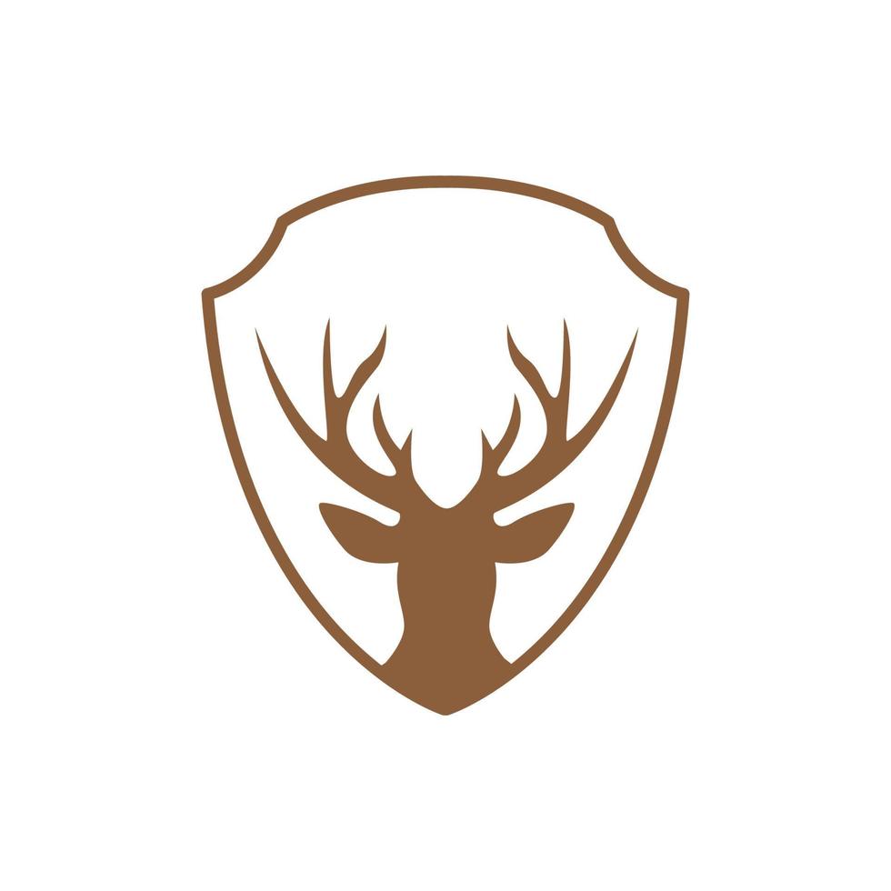 escudo com design de logotipo de chifre de veado, ilustração de ícone de símbolo gráfico vetorial ideia criativa vetor