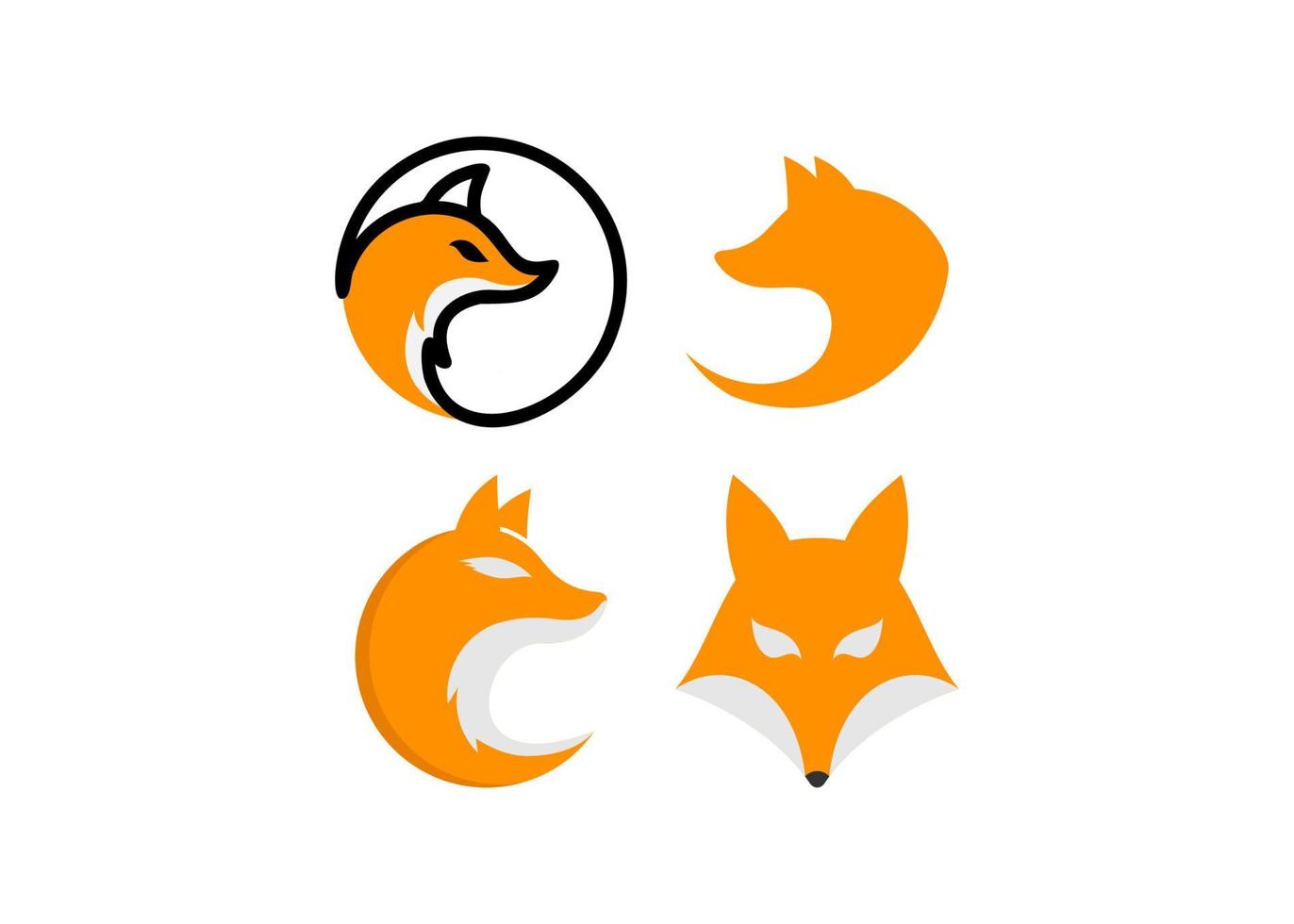 vetor de modelo de design de ícone de raposa isolado