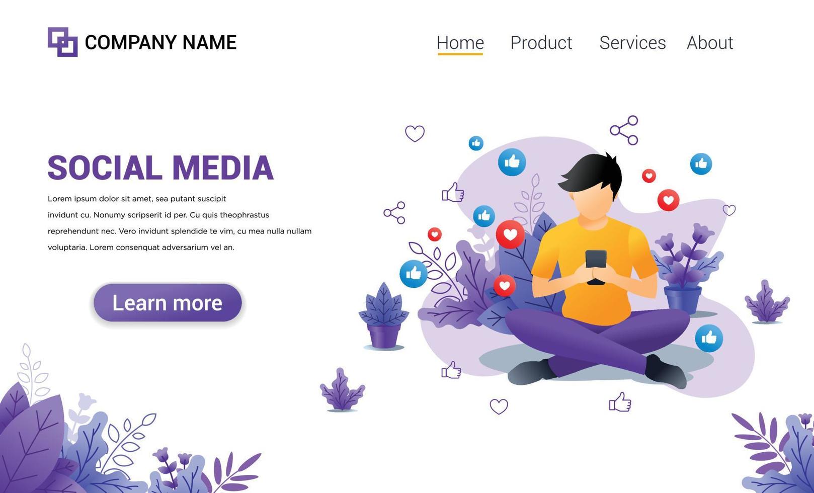 banner do site, modelo, interface web, modelo de ilustração de banner de mídia social vector design totalmente editável