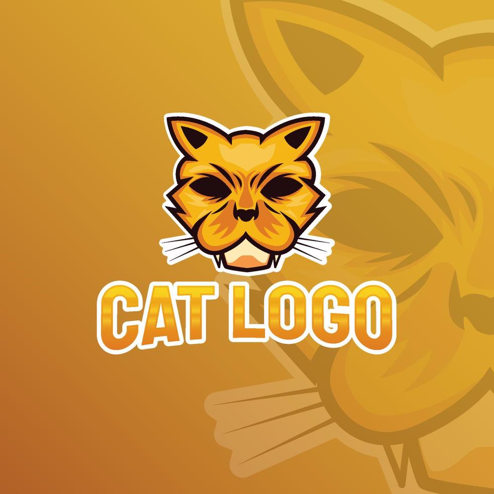 logótipo do gato mascote logótipo dos jogos desportivos vetor