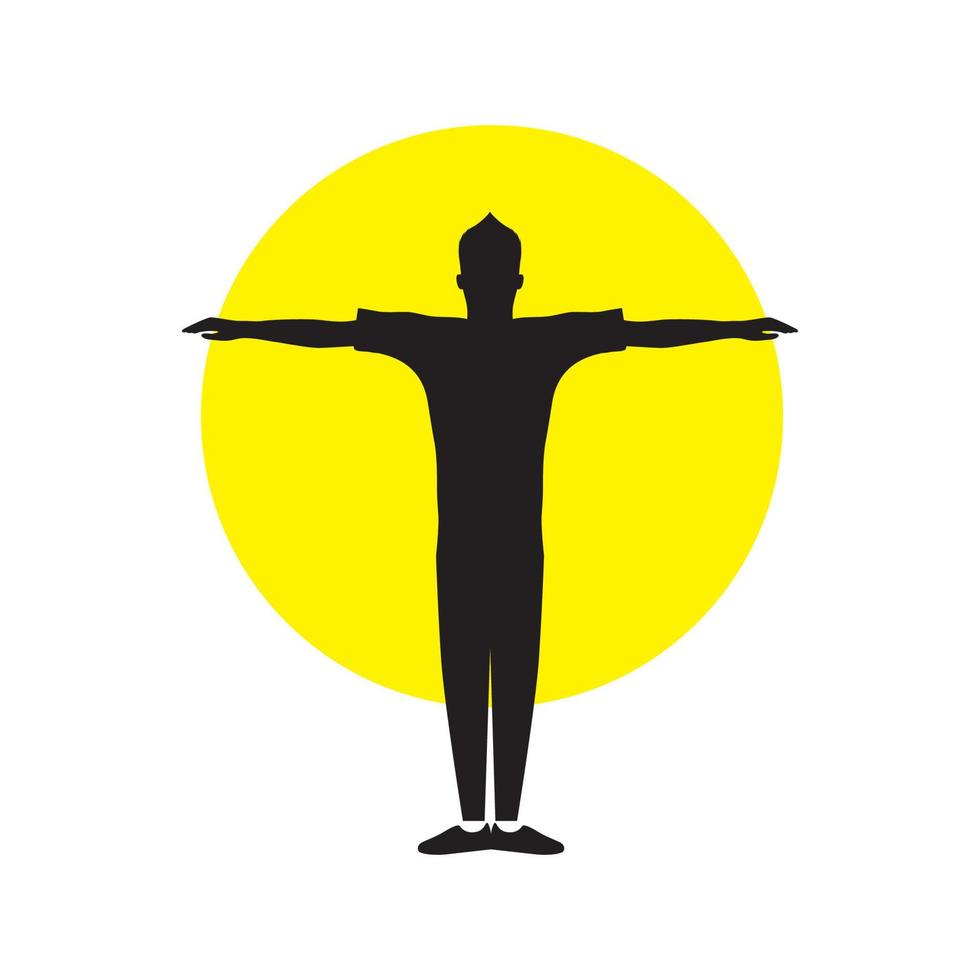 silhueta jovem treinando design de logotipo de ginástica, ilustração de ícone de símbolo gráfico vetorial ideia criativa vetor