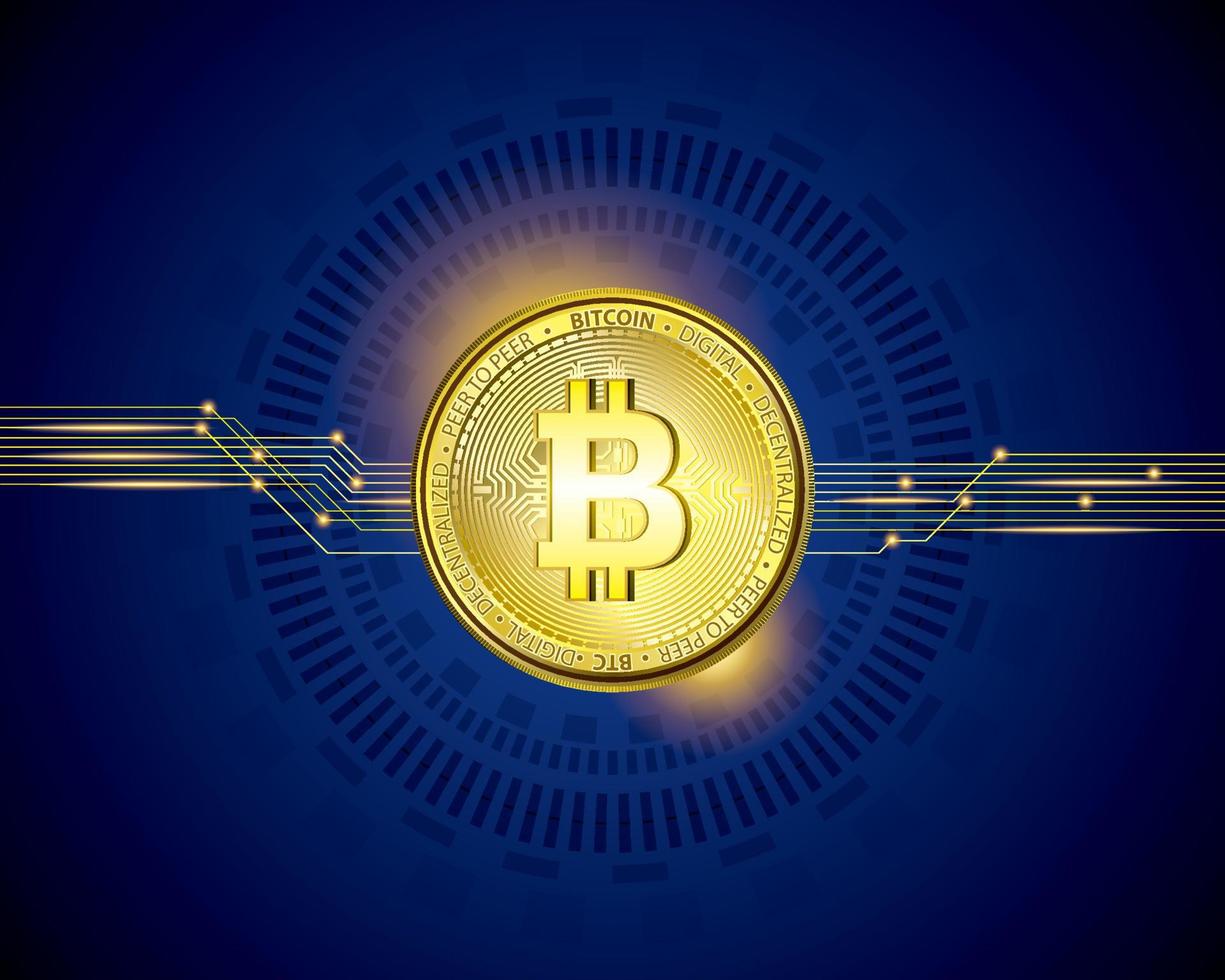 design simbólico de bitcoin de moeda criptográfica, vetor de conceito de moeda digital.