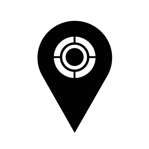 ícone de gps de ponteiro de mapa vetor