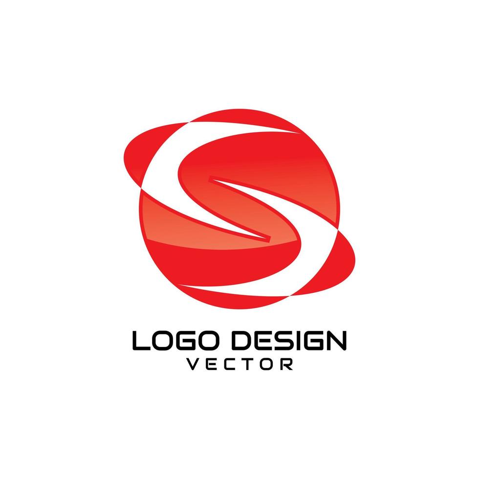 vetor de design de logotipo de símbolo vermelho s abstrato
