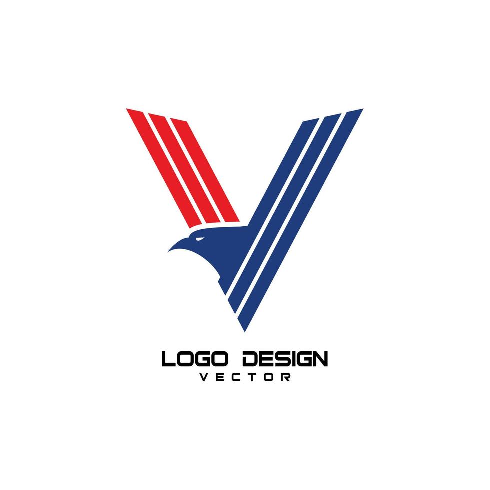 v design de logotipo de águia vetor