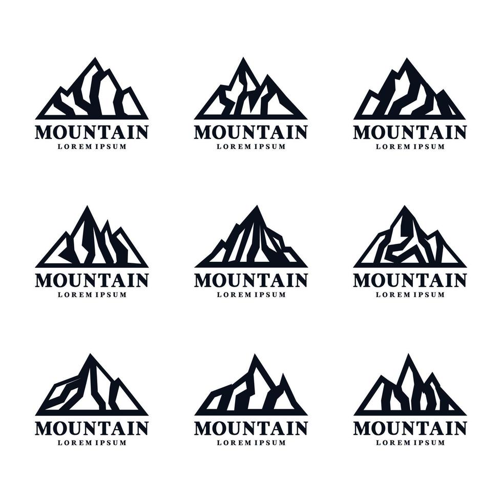 conjunto de vetores de design de logotipo de forma de montanha