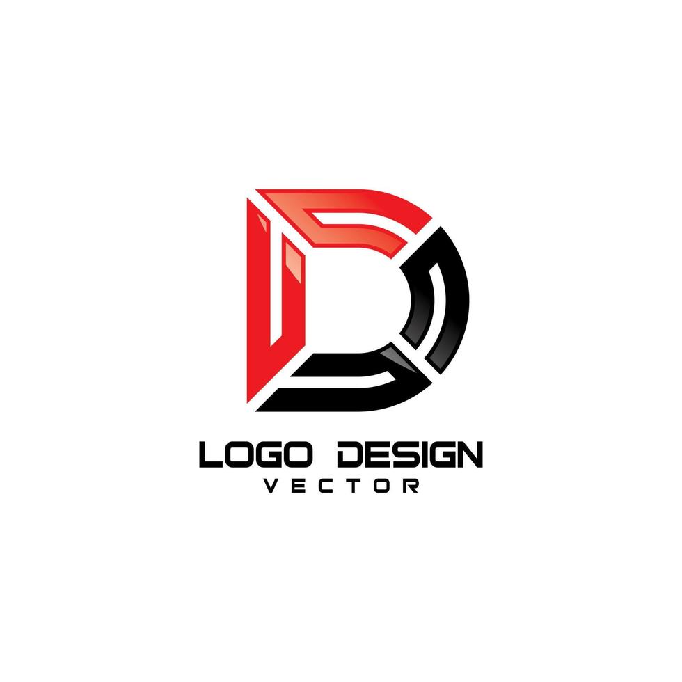 design de logotipo de símbolo d moderno vetor