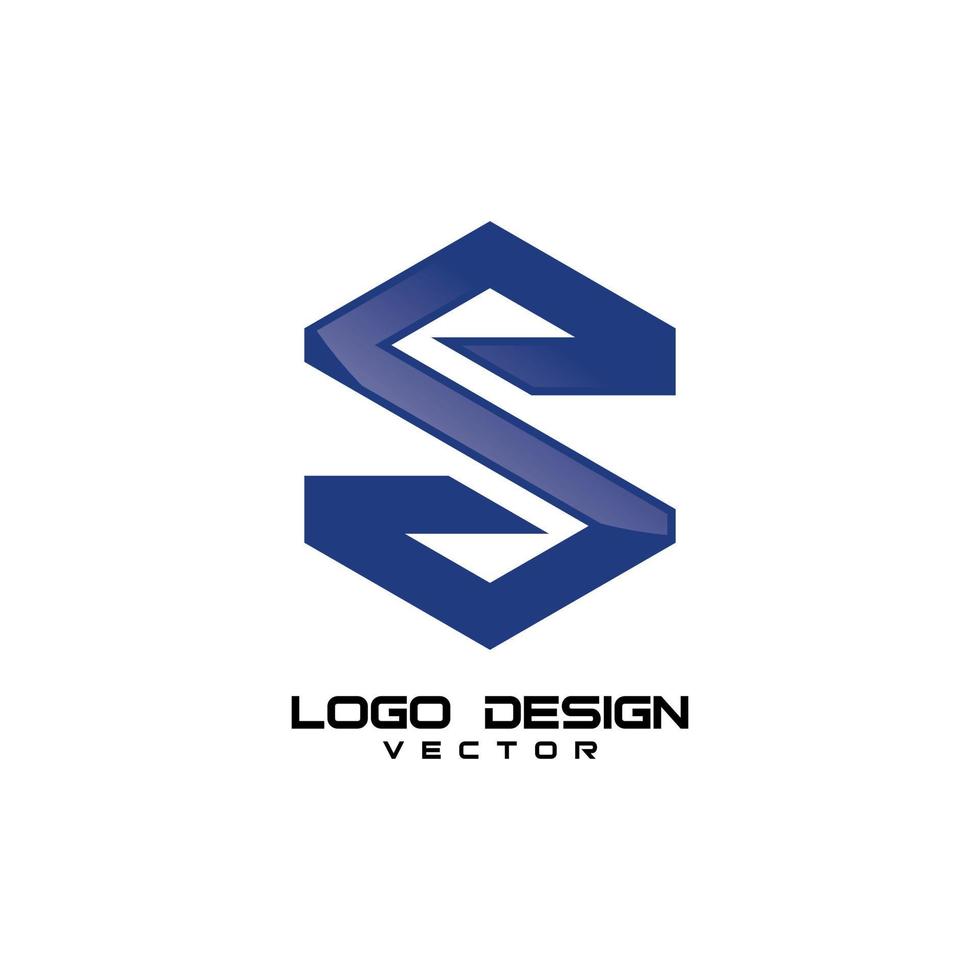 s carta vetor de design de logotipo simples