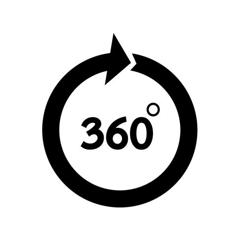 Ícone de 360 graus vetor